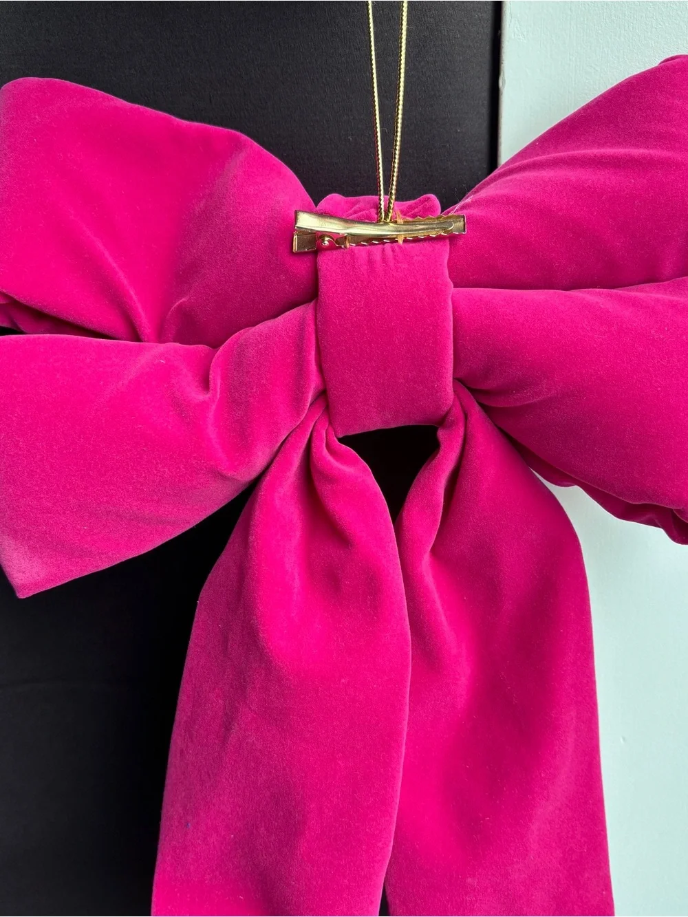Bold Large Fuchsia Pink Velvet Bow Hair Clip Decor